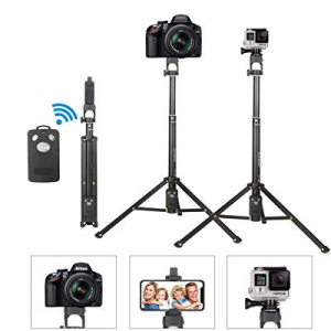 Selfie Stick Tripod, Extendable Camera Tripod,Phone Tripod Included Bluetooth Wireless Remote for Ap