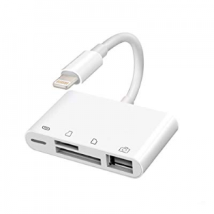 SD TF Card Reader,Digital Camera Reader Adapter,4 in 1 Memory Card Reader Adapter for iPhone and iPa