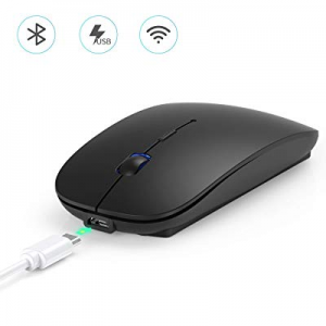 Hommie Wireless Bluetooth Mouse, Dual Mode Bluetooth 4.0 Mouse 2.4G Wireless Rechargeable Computer M