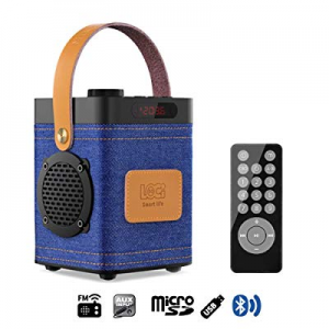 InstaBox P70 Denim Portable Outdoor Speaker Work with Bluetooth FM Radio USB TF Super Bass Stereo Sp