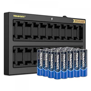TENAVOLTS First Generation Rechargeable Lithium/Li-ion Batteries, AA Rechargeable Batteries,Wall Cha
