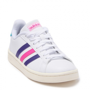 adidas Grand Court 阿迪彩色三道杠小白鞋 +小绿尾