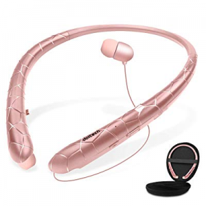 Wireless Headphones with Retractable Earbuds, DolTech Bluetooth 5.0 Neckband Headset, Noise Cancelin