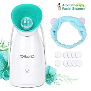 YOHOOLYO Aromatherapy Facial Steamer Warm Mist Spa Face Steamer Moisturizing Humidifier Atomizer wit