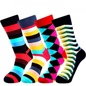 40.0% off Men's Colorful Dress Socks Novelty Funny Crazy Socks Funky Pattern Cool Long Cotton Crew..