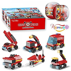 222Pcs Fire Rescue Vehicles Building Blocks Set  now 70.0% off , 6 Different Models filled in 6 Ea..