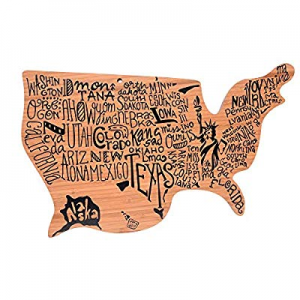 Bamboo Wood Cutting Board Shaped Like The USA | for Chopping now 45.0% off , Serving and Decor - A..