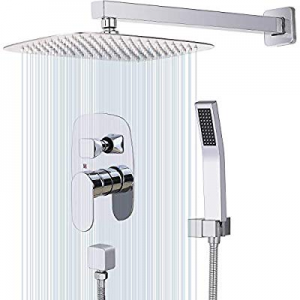 40.0% off CWM 12 Inches Wall Mount Shower System Bathroom Shower Faucet Sets with Rainfall Mixer S..