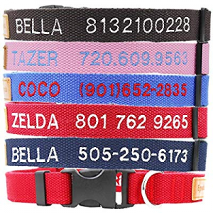 Egoola Personalized Dog Collar now 50.0% off , Custom Embroidered ID Collars with Pet Name and Pho..