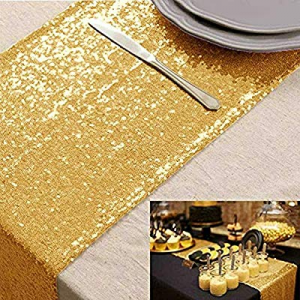 Adeeing Sequin Table Runner 12 x 108 Inch Glitter Rectangle Table Linen Party Supplies Table Decor..