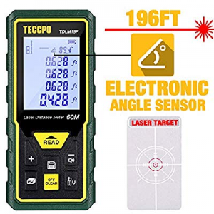 Laser Measure Advanced 196Ft TECCPO now 40.0% off , Mute Laser Distance Meter with Electronic Angl..