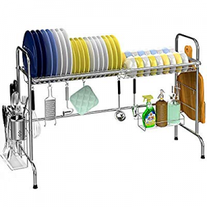 Over the Sink Dish Drying Rack now 10.0% off , Veckle Large Dish Rack Stainless Steel Dish Drainer..