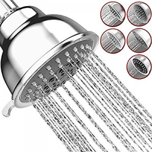 Shower head High Pressure -4 inch Anti-leak Anti-clog 5 Spray Settings Rain Shower head - Luxury S..