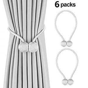 SANXIA 6 Pack Magnetic Curtain Tiebacks now 45.0% off , European Style The Most Convenient Drape T..
