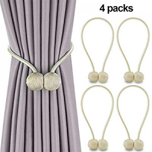 SANXIA 4 Pack Magnetic Curtain Tiebacks now 50.0% off , European Style The Most Convenient Drape T..