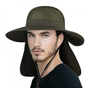 50.0% off Camptrace Safari Sun Bucket Hat for Men Women Wide Brim Fishing Hat with Neck Flap Water..