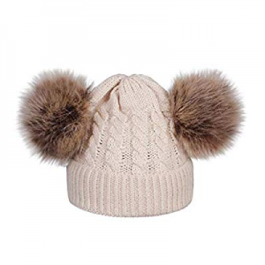 80.0% off PLENTOP Kids Toddler Baby Autumn/Winter Hat Warm Fleece Lined Pompom Knitted Beanie Hats..
