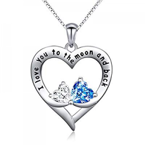 One Day Only！40.0% off Sterling Silver Mother and Child Sister Forever Love Heart Pendant Necklace..