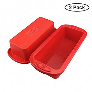 One Day Only！Silicone Bread and Loaf Pans - Set of 2 - SILIVO Non-Stick Silicone Baking Mold for H..