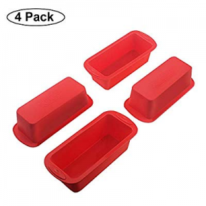One Day Only！Set of 4 Silicone Mini Loaf Pan - SILIVO Non-Stick Mini Loaf Baking Pans now 40.0% of..