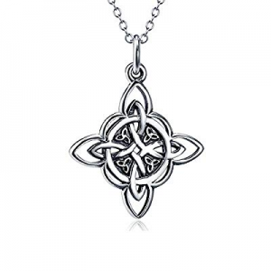 One Day Only！925 Sterling Silver Good Luck Irish Claddagh Celtic Knot Love Heart Pendant Necklace ..