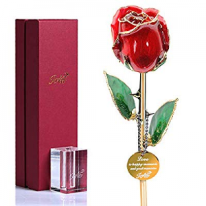 One Day Only！24k Gold Rose Flowers Gifts for Her Wife Girlfriend Mom now 40.0% off ,Forever Rose f..