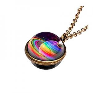 winwintom Glow in The Dark Galaxy System Double Sided Glass Dome Planet Necklace Pendant (1pcs-G) ..