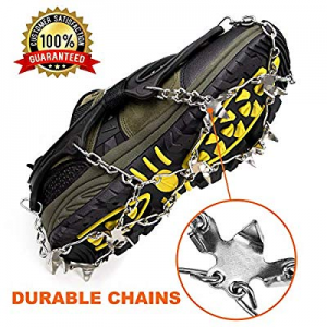 35.0% off Crampons Ice Cleats for Shoes and Boots Women Men Kids Anti Slip 19 Spikes Stainless Ste..