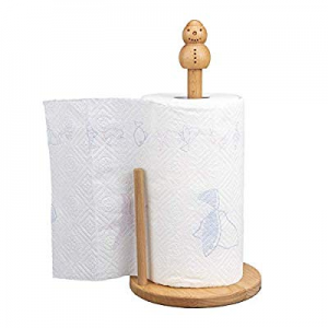 ChasBete Kitchen Vertical Paper Towel Holder Stand Countertop Cute Snowman Wood Tissue Holder Pape..