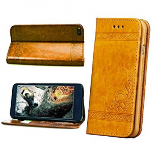 VIGOROSO Luxury Embossed Floral PU Leather Magnetic Wallet Phone Case Phone Cover 5 6 6S 7 Plus