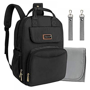 Diaper Bag Backpack Black Travel Nursing Nappy Bags for Dad Mom (No USB Port) now 50.0% off 
