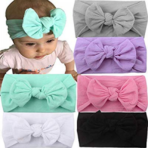 40.0% off Knotted Baby Headbands Bows Nylon Baby Girls Head Wraps Hairbands Turban Newborn Infant ..