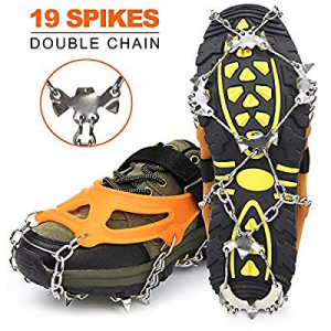 40.0% off Crampons Ice Cleats for Shoes and Boots Women Men Kids Anti Slip 19 Spikes Stainless Ste..