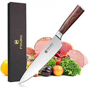 Pohaku Chef Knife now 60.0% off , 8 inch Ultra Sharp Kitchen Knife with High Carbon Stainless Stee..