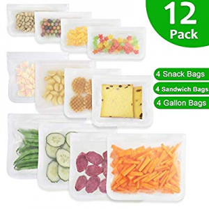 Reusable Sandwich Bags now 50.0% off , Goowin 12 Pack Freezer Ziplock Bags (4 Reusable Snack Bags ..