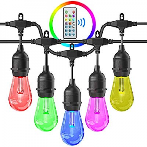Outdoors String Lights now 30.0% off , iBesi 48FT RGB LED String Lights Waterproof with Commercial..