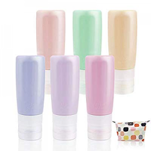 6 Pack Travel Bottles & TSA Approved Toiletry Bag, Travel Containers,Travel Accessories Toiletries B