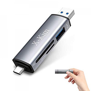 USB C SD Card Reader, X-Kim Micro SD Memory Card Reader Type C to SD Card Reader Adapter for MacBook