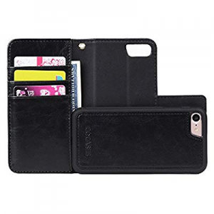 COCASES Wallet Case Compatible with iPhone 7, iPhone 8, Premium PU Leather Detachable Flip Folio Mag