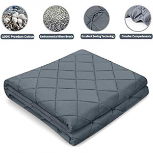 AsFrost Weighted Blanket 2.0 for Adult and Kids, 100% Breathable Cotton with Premium Glass Beads n..