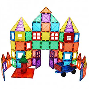 Skymags Magnetic Blocks Building Tiles 100 Peice Set 3D Clear Color with Strong Magnets Developes ..