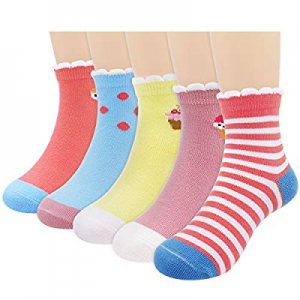 Ordenado Baby Toddler Little Big Kids Girls Ankle Cute Cotton Crew Socks 5 Packs now 50.0% off 