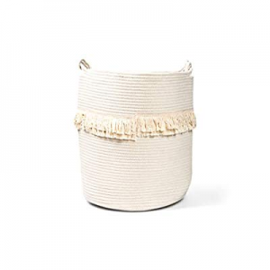 Delicate Large 100% Cotton Rope Basket 16x18 Baby Laundry Basket Tall Woven Basket Nursery Bin Sto..