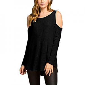 LaSuiveur Women's Cold Shoulder Tunic Tops Long Sleeves Casual Swing T Shirt now 70.0% off 