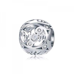 Cubic Zirconia Bead Charm for Women now 50.0% off , White Gold Plated Tree of Life CZ Bead Charm M..
