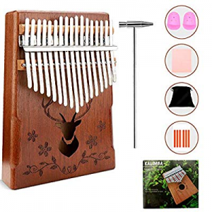 VIBOLA Kalimba 17 Keys Thumb Piano, Finger Piano Portable Solid African Wood Finger Piano Gift for K