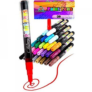 28 Paint Pens - Paint Marker Pens now 50.0% off , Water Based Colors for Kids Adults, Sun and Wate..