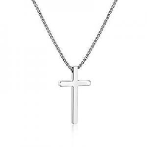 IEFSHINY Cross Necklace for Men now 60.0% off , Stainless Steel Cross Pendant Necklaces for Men Pe..