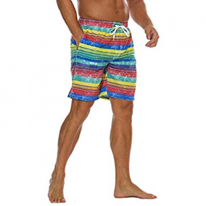 unitop Men's Swim Trunks Classical Volley Board Shorts Colorful Pattern with Mesh Lining now 40.0%..