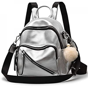 50.0% off Backpack Purse for Women Fashion Multi-pocket Small Shoulder Bag Leather Casual Daypack ..